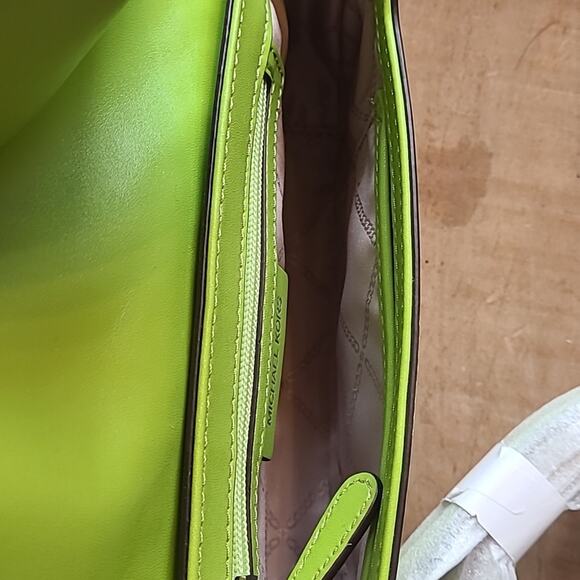 Michael Kors Bradshaw Lime Green Convertible Purse CrossBody Shoulder Woven NWOT - Picture 8 of 12